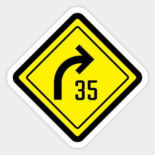 Advisory Curve 35 MPH Sticker